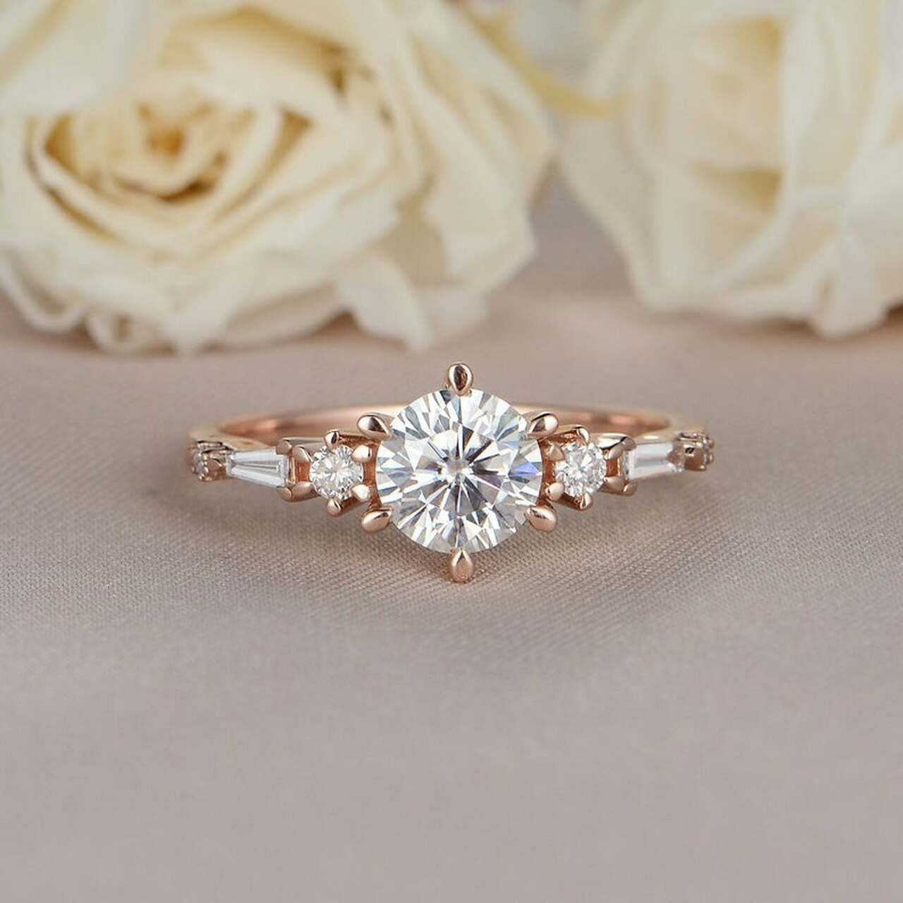 2.00 CT Stunning Round Moissanite Engagement Ring/ 14K Rose Gold Six Prongs Ring/ Bridesmaid Gift For Her/ Personalized Ring/ Proposal Ring