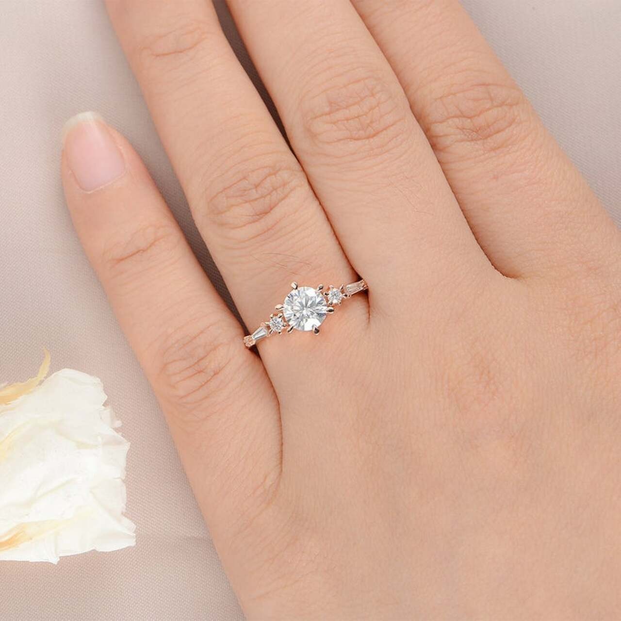 2.00 CT Stunning Round Moissanite Engagement Ring/ 14K Rose Gold Six Prongs Ring/ Bridesmaid Gift For Her/ Personalized Ring/ Proposal Ring