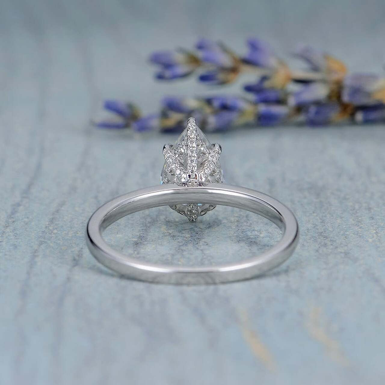 2.00 CT Five Prongs Pear Cut Moissanite Engagement Ring/ 14K White Gold Solitaire Ring/ Proposal Bridesmaid Gift For Her/Trendy Promise Ring