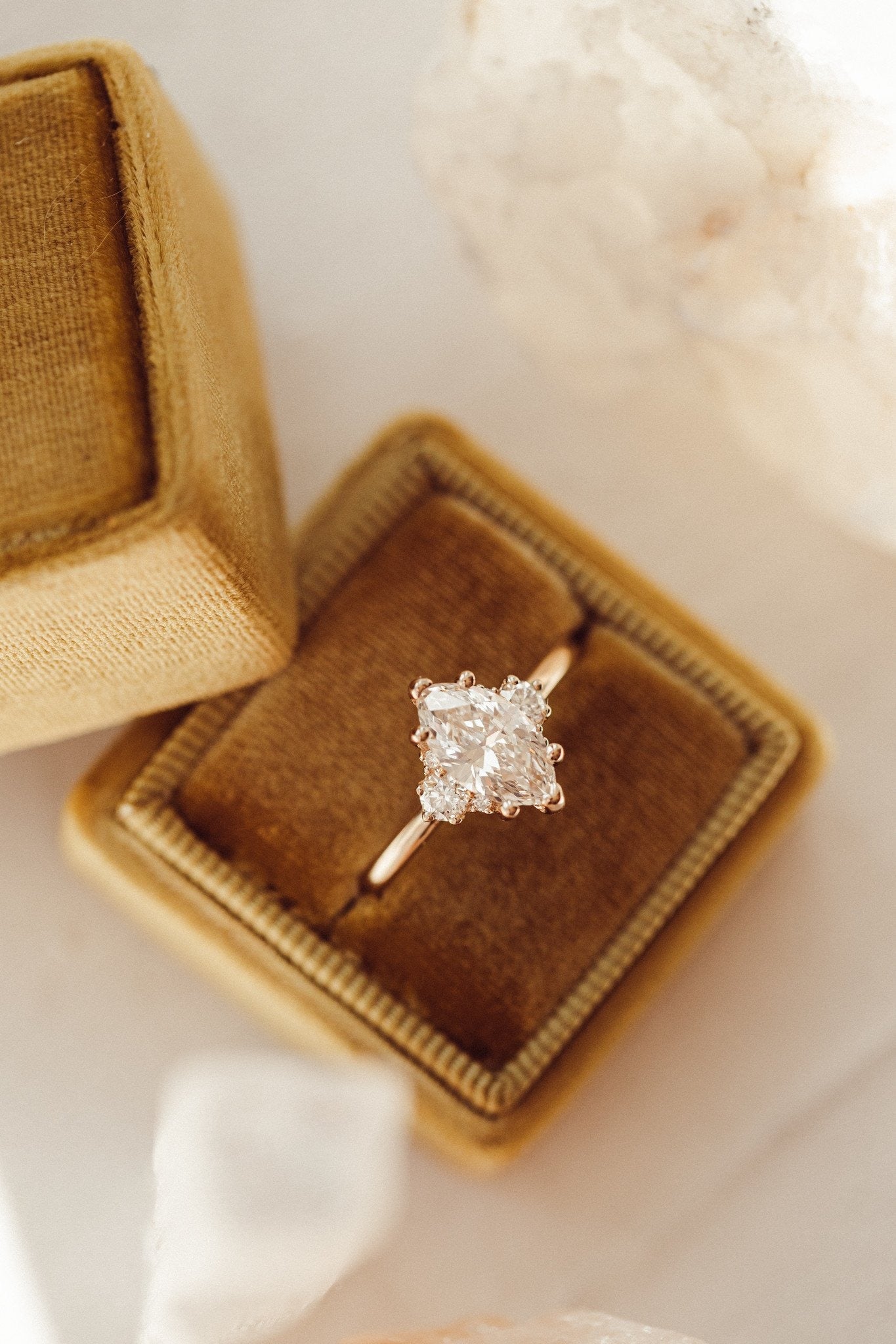 2.00 CT Marquise Cut Moissanite Engagement Ring/ 14K Solid Gold Three Stone Ring/ Promise Bridesmaid Gift For Her/ Proposal Handmade Ring