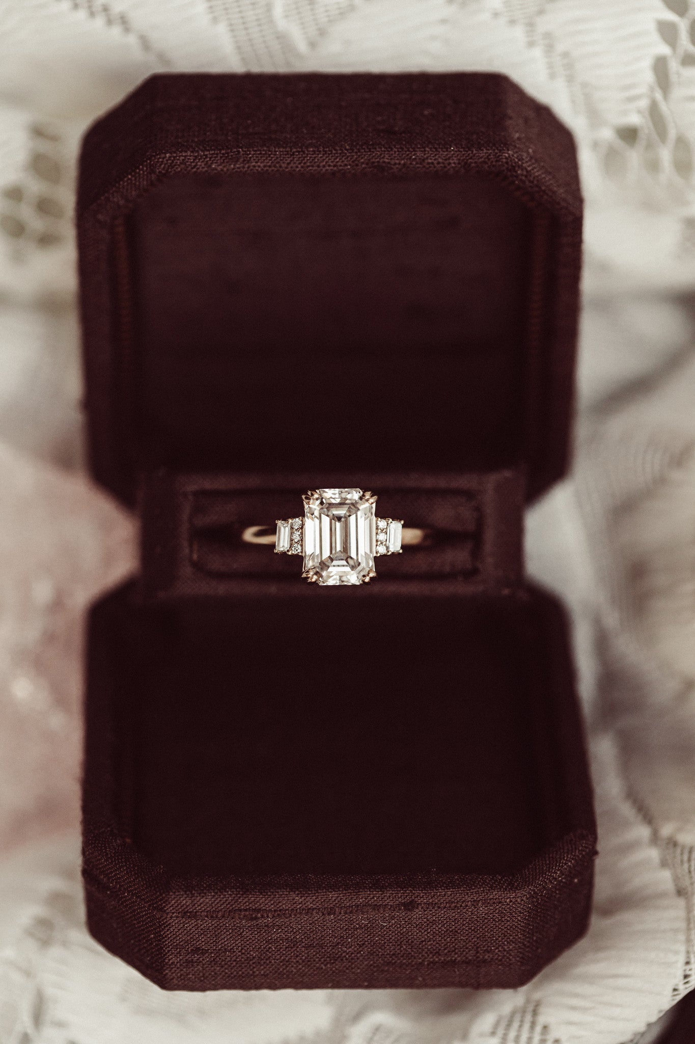 2.00 CT Art Deco Emerald Cut Moissanite Engagement Ring/ 14K Solid Gold Signet Ring/ Proposal Statement Ring For Her/ Promise Bridal Ring