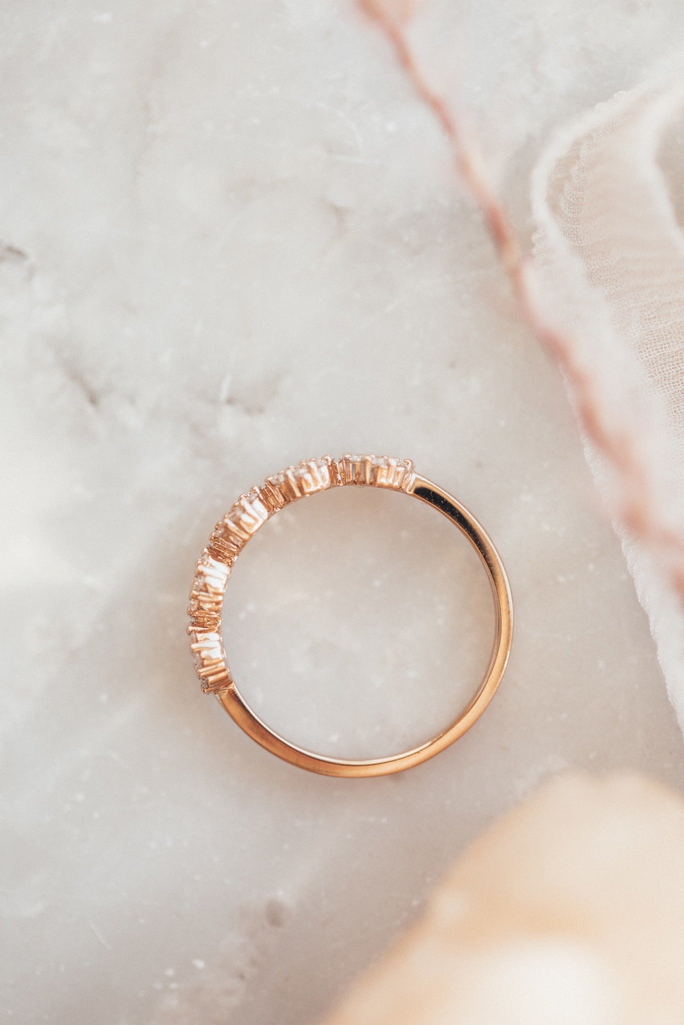 Round Foral Moissanite Engagement Ring/ 14K Rose Gold Ring/ Promise Bridesmaid Gift For Her/ Proposal Wedding Ring/ Trendy Anniversary Ring