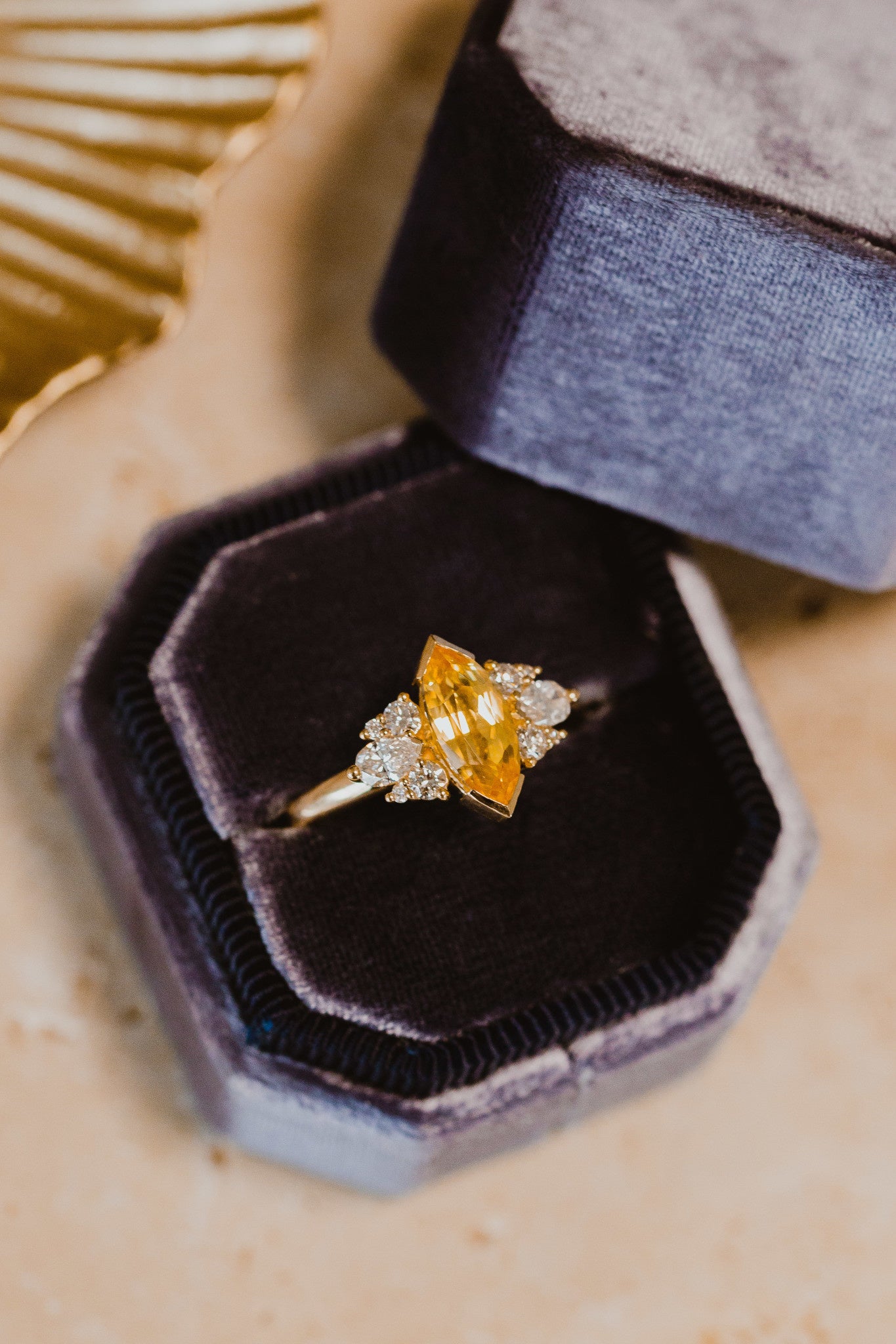 2.00 CT Stunning Yellow Marquise Cut Moissanite Engagement Ring/ 14K Solid Gold Bridesmaid Gift For Her/ Trendy Proposal Anniversary Ring