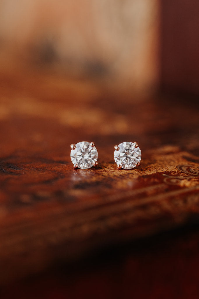 Round Cut Diamond Earring